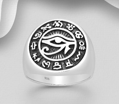 Malın səhifəsinə keç 925 Sterling Silver Eye Of Ra Ring