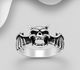 925 Sterling Silver Oxidized Skull Ring