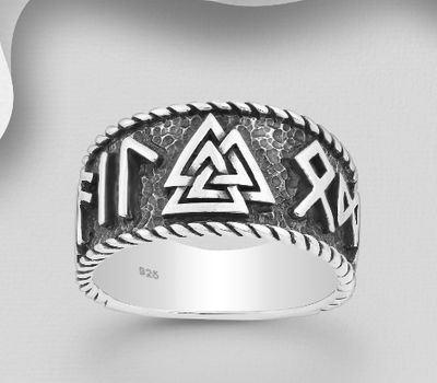 Malın səhifəsinə keç 925 Sterling Silver Celtic and Valknut Ring