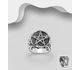 925 Sterling Silver Oxidized Star and Swirl Ring