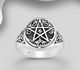 925 Sterling Silver Oxidized Star And Tree of Life Locket Ring