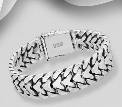 Şəkli böyütmək üçün tiklayın 925 Sterling Silver Oxidized Bracelet