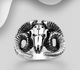 925 Sterling Silver Oxidized Skull Ring