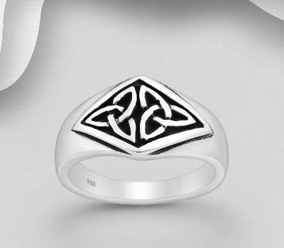 Şəkli böyütmək üçün tiklayın 925 Sterling Silver OxidizedCeltic Ring