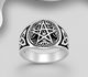 925 Sterling Silver Oxidized Celtic Star and Tree of Life Ring