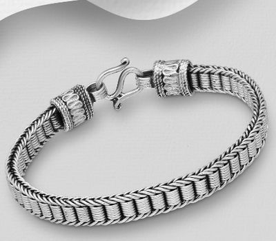 Şəkli böyütmək üçün tiklayın 925 Sterling Silver Oxidized Bracelet