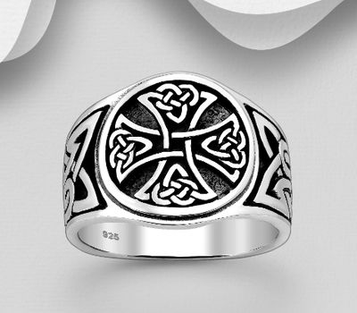 Şəkli böyütmək üçün tiklayın 925 Sterling Silver Celtic Ring