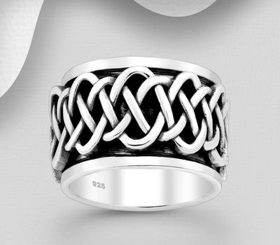 Şəkli böyütmək üçün tiklayın 925 Sterling Silver Celtic Ring