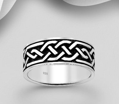 925 Sterling Silver Oxidized Celtic Ring