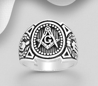 925 Sterling Silver Freemasonry Ring