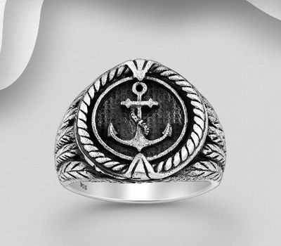 925 Sterling Silver Anchor Ring