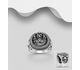 925 Sterling Silver Oxidized Ouroboros, Owl And Skull Ring
