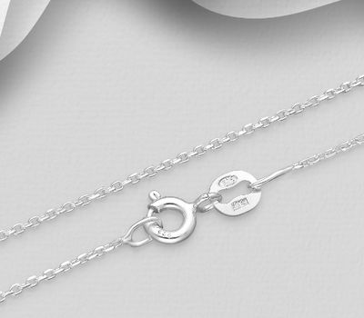 ITALIAN DELIGHT - 925 Sterling Silver Chain, 0.5 mm Wide, Made in Italy.