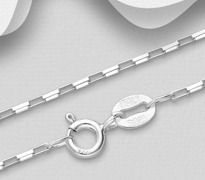 ITALIAN DELIGHT - 925 Sterling Silver Chain, 1 mm Wide, Made in Italy.