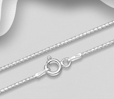 ITALIAN DELIGHT - 925 Sterling Silver Chain, 0.5 mm Wide, Made in Italy.