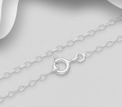 925 Sterling Silver Rollo Chain, 2 mm Wide.