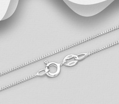 Malın səhifəsinə keç ITALIAN DELIGHT - 925 Sterling Silver Curb Chain, 1 mm Wide, Made in Italy.