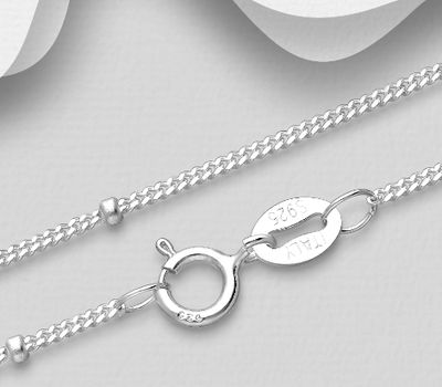 Malın səhifəsinə keç ITALIAN DELIGHT - 925 Sterling Silver Chain, 1.9 mm Wide, Made in Italy.