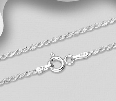 Malın səhifəsinə keç ITALIAN DELIGHT - 925 Sterling Silver Chain, 1.5 mm Wide, Made in Italy.