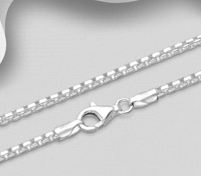 ITALIAN DELIGHT - 925 Sterling Silver Chain, 2 mm Wide, Made in Italy.