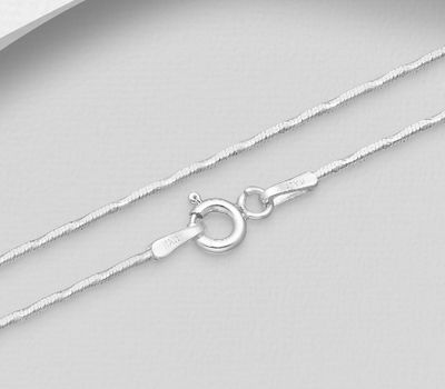 ITALIAN DELIGHT - 925 Sterling Silver Snake Chain, 0.8 mm Wide, Made in Italy.