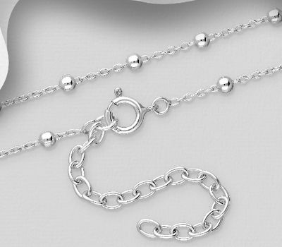Malın səhifəsinə keç 925 Sterling Silver Ball Chain, 2 mm Wide.