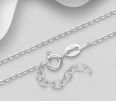 ITALIAN DELIGHT - 925 Sterling Silver Chain, 1.3 mm Wide,  Made in Italy.