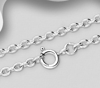 Malın səhifəsinə keç 925 Sterling Silver Rollo Chain, 2.5 mm Wide, Made In Thailand.