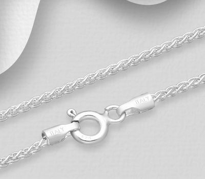 Malın səhifəsinə keç ITALIAN DELIGHT - 925 Sterling Silver Cable Chain, 1 mm Wide, Made in Italy