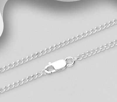 ITALIAN DELIGHT - 925 Sterling Silver Chain, 1.8 mm Wide, Made in Italy.