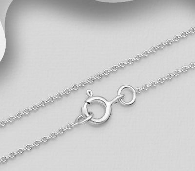 925 Sterling Silver Rollo Chain, 1.24 mm Wide, Made In Thailand