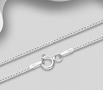 ITALIAN DELIGHT - 925 Sterling Silver Snake Chain, 1.1 mm Wide, Made in Italy.