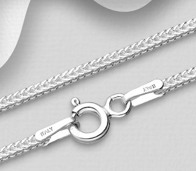 ITALIAN DELIGHT - 925 Sterling Silver Chain, 1.3 mm Wide, Made in Italy.