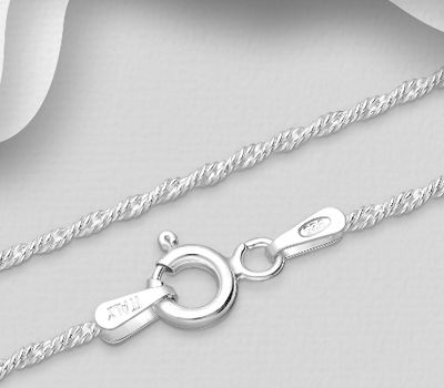 Malın səhifəsinə keç ITALIAN DELIGHT - 925 Sterling Silver Chain, 1.5 mm Wide, Made in Italy.