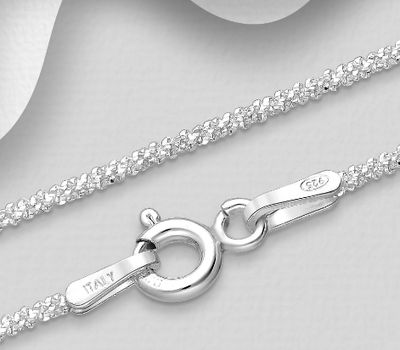 ITALIAN DELIGHT - 925 Sterling Silver Chain, 1.3 mm Wide, Made in Italy.