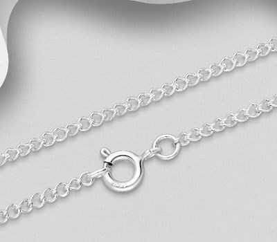 925 Sterling Silver Hollow Chain, 2 mm Wide, Made In Thailand.