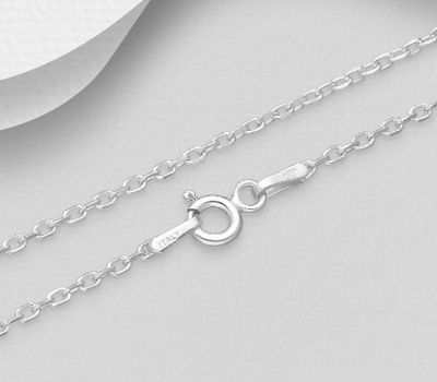 ITALIAN DELIGHT - 925 Sterling Silver Cable Chain, 1.5 mm Wide, Made in Italy.