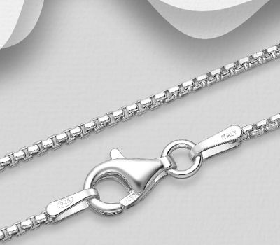ITALIAN DELIGHT - 925 Sterling Silver Chain, 1.2 mm Wide, Made in Italy.