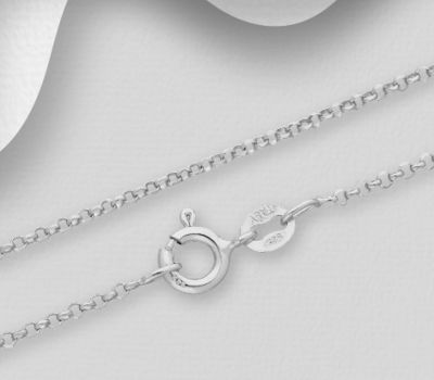 Malın səhifəsinə keç ITALIAN DELIGHT - 925 Sterling Silver Cable Chain, 1.5 mm Wide, Made in Italy.