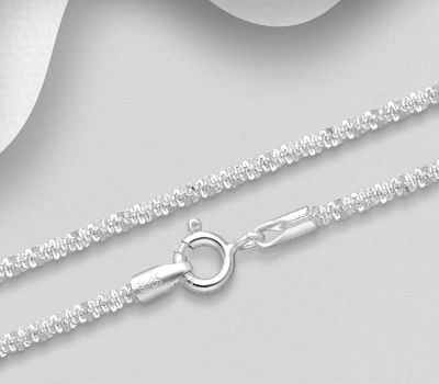 ITALIAN DELIGHT - 925 Sterling Silver Chain, 2 mm Wide, Made in Thailand.