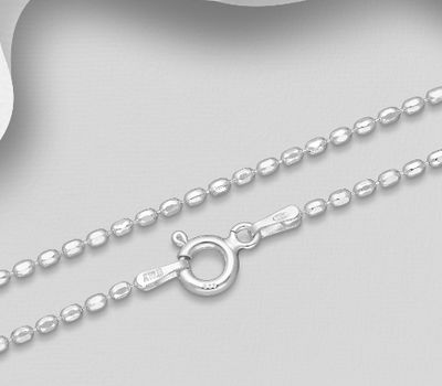 ITALIAN DELIGHT - 925 Sterling Silver Chain, 1.5 mm Wide,  Made in Italy.