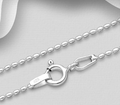 925 Sterling Silver Chain, 1.2 mm Wide,  Made In Thailand