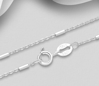 ITALIAN DELIGHT - 925 Sterling Silver Chain, 1 mm Wide, Made in Italy.