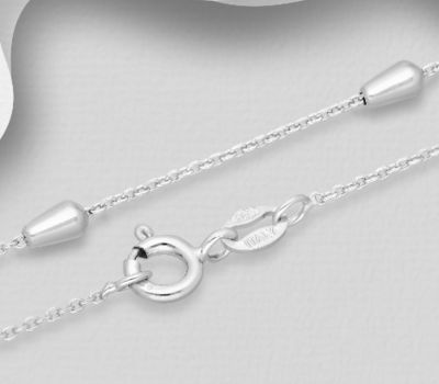 Malın səhifəsinə keç ITALIAN DELIGHT - 925 Sterling Silver Chain, 3 mm Wide, Made in Italy.
