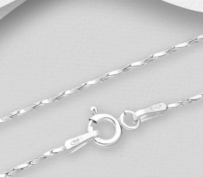 ITALIAN DELIGHT - 925 Sterling Silver Chain, 0.9 mm Wide, Made in Italy.