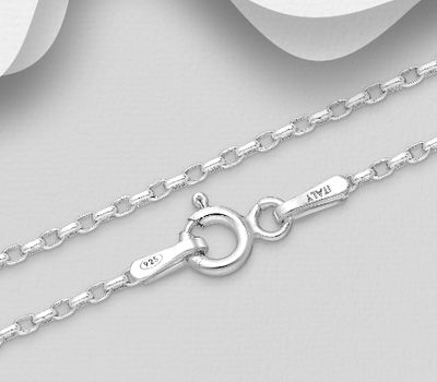 ITALIAN DELIGHT - 925 Sterling Silver Chain, 1.3 mm Wide, Made in Italy.