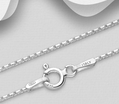 ITALIAN DELIGHT - 925 Sterling Silver Chain, 1 mm Wide, Made in Italy.