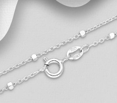 ITALIAN DELIGHT - 925 Sterling Silver Box Chain, 1.7 mm Wide, Made in Italy.