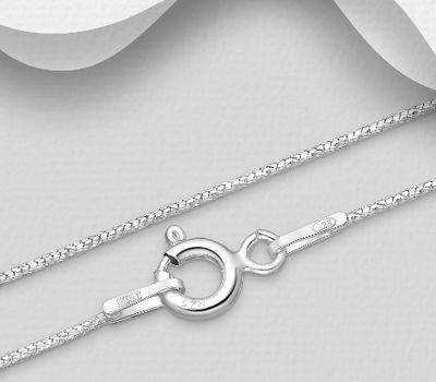 ITALIAN DELIGHT - 925 Sterling Silver Snake Chain, 0.8 mm Wide, Made in Italy.