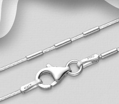 ITALIAN DELIGHT - 925 Sterling Silver Chain, 1.3 mm Wide, Made in Italy.